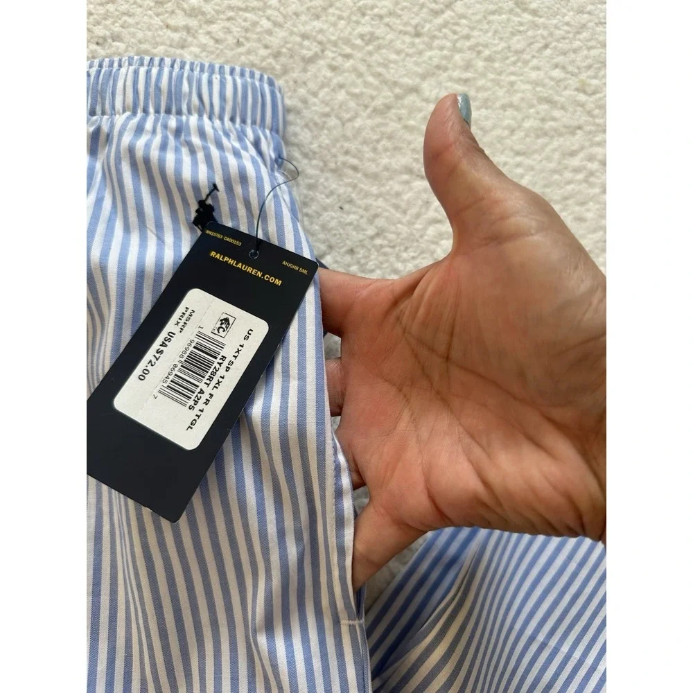 Polo Ralph Lauren Pajama Pants Mens 1XT Blue/White Striped Lounge Sleepwear NWT